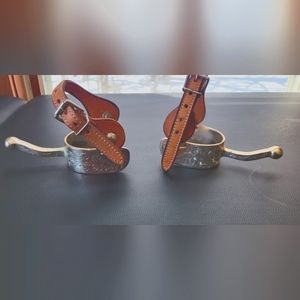 FES Western Show spurs with leather straps